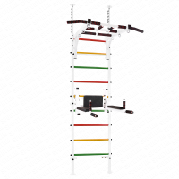 Шведская стенка Враспор с турником Рукоход, брусьями и упорами под штангу Asta75 Белая